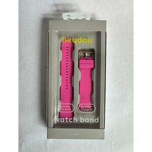 heyday Pink Silicone Strap Watch Band for Fitbit Charge 3